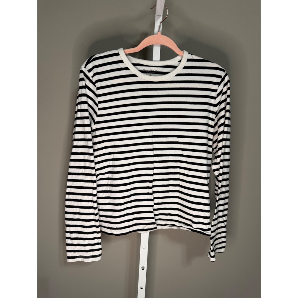 Abercrombie & Fitch Striped Long Sleeve Parisian Chic Indie Top L Coastal French